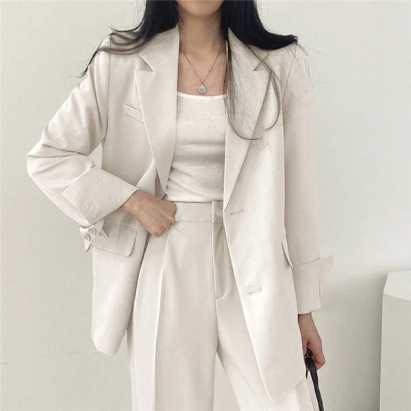 Fall Fashion Long Sleeve Blazer Mujer Pant Sets Blazers Women 2024 Casual Womens 2 Piece Outfit Set Suits Outwear - Image 8